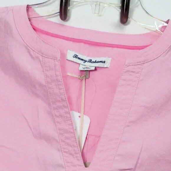 NWT Tommy Bahama Oceana Isle Puff-Sleeve Split-Neck Top - Picture 2 of 4